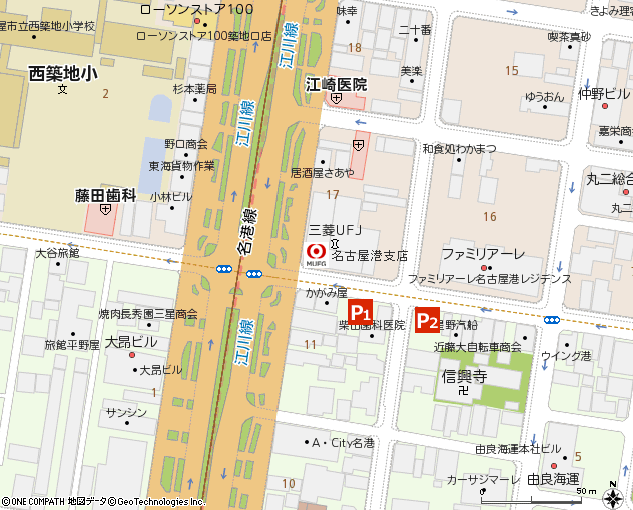 名古屋港支店付近の地図